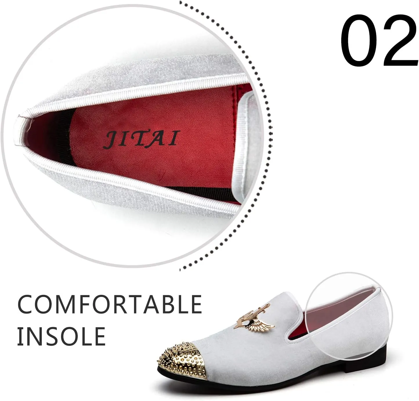 Men Genuine Leather Mens Metallic Textured Slip-on Glitter Loafers Shoes