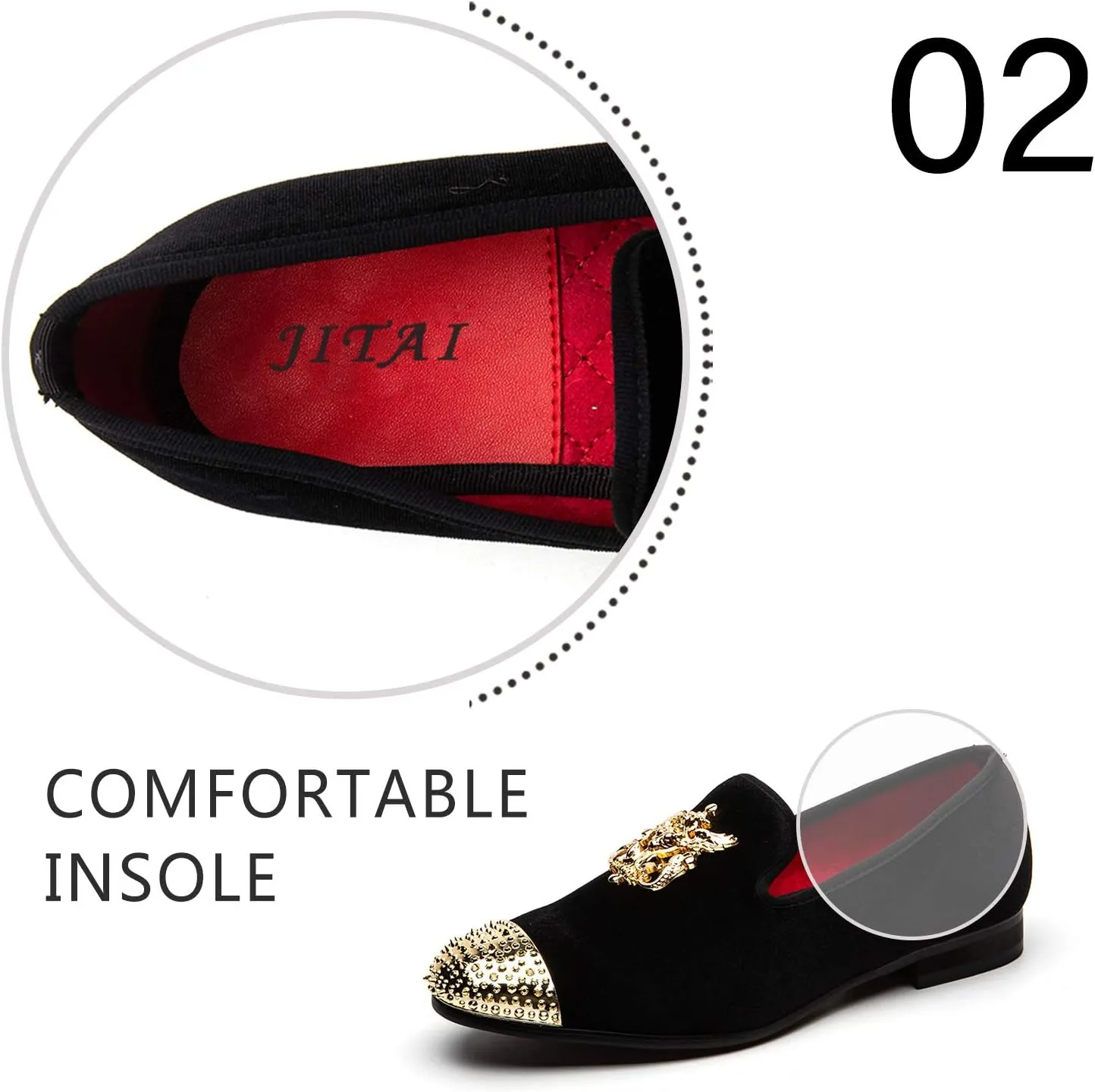Men Genuine Leather Mens Metallic Textured Slip-on Glitter Loafers Shoes