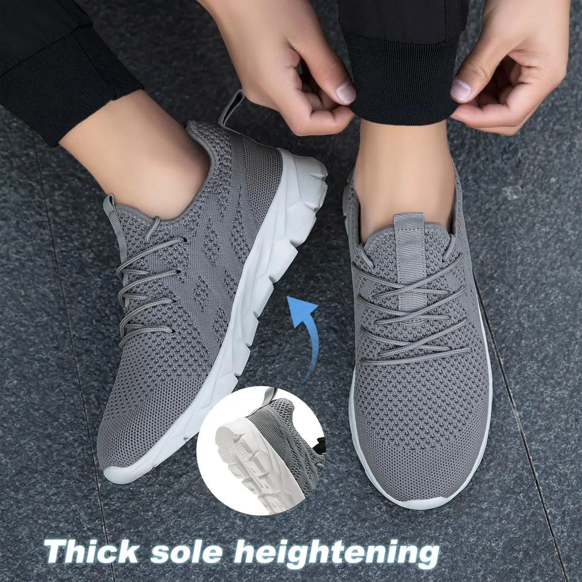 Men Slip On Running Sneakers Tennis Lightweight Non-Slip Athletic Shoes Cushioned Comfort for Walking Gym Fitness & Daily Training Leisure Sports