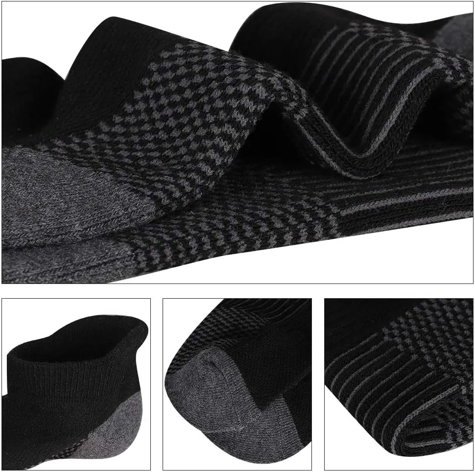 Mens Ankle Socks 6 Pack Low Cut Athletic Running Cushioned Tab Socks