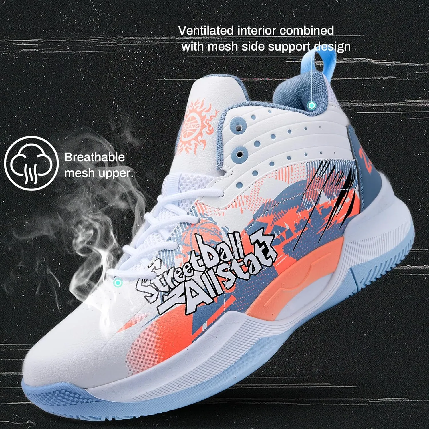 Men's Basketball Shoes Fashionable Multifunctional Outdoor Shoes Lightweight Wear-Resistant Shock-Absorbing Training Shoes Running Shoes