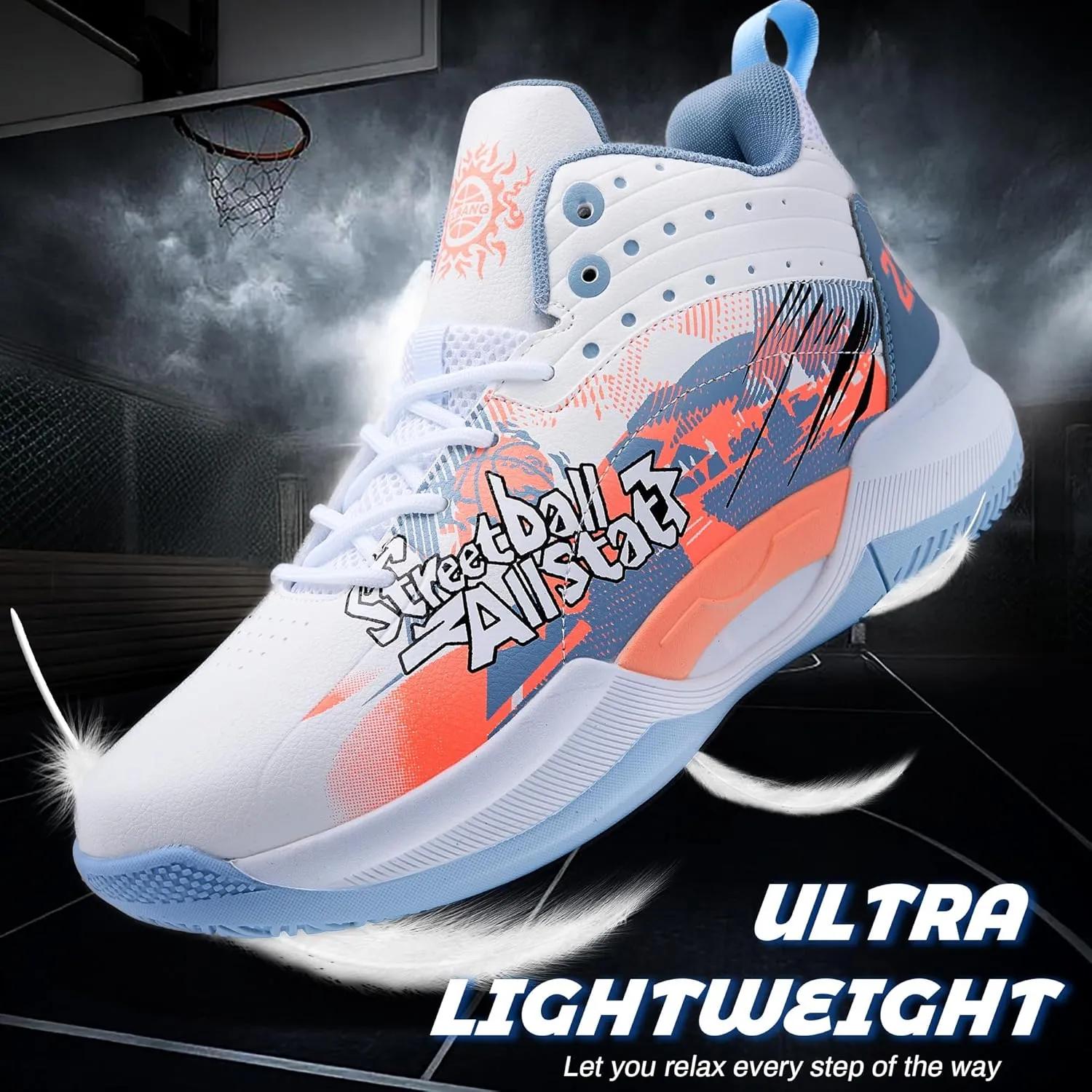 Men's Basketball Shoes Fashionable Multifunctional Outdoor Shoes Lightweight Wear-Resistant Shock-Absorbing Training Shoes Running Shoes