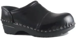 Men's Båstad Steel Toe Picasso Black Leather Clogs 46 EU