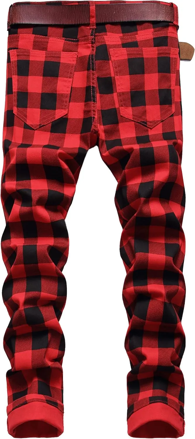 Men's Casual Stylish Straight Slim Fit Jeans Young Hiphop Skinny Denim Pants