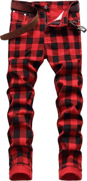 Men's Casual Stylish Straight Slim Fit Jeans Young Hiphop Skinny Denim Pants