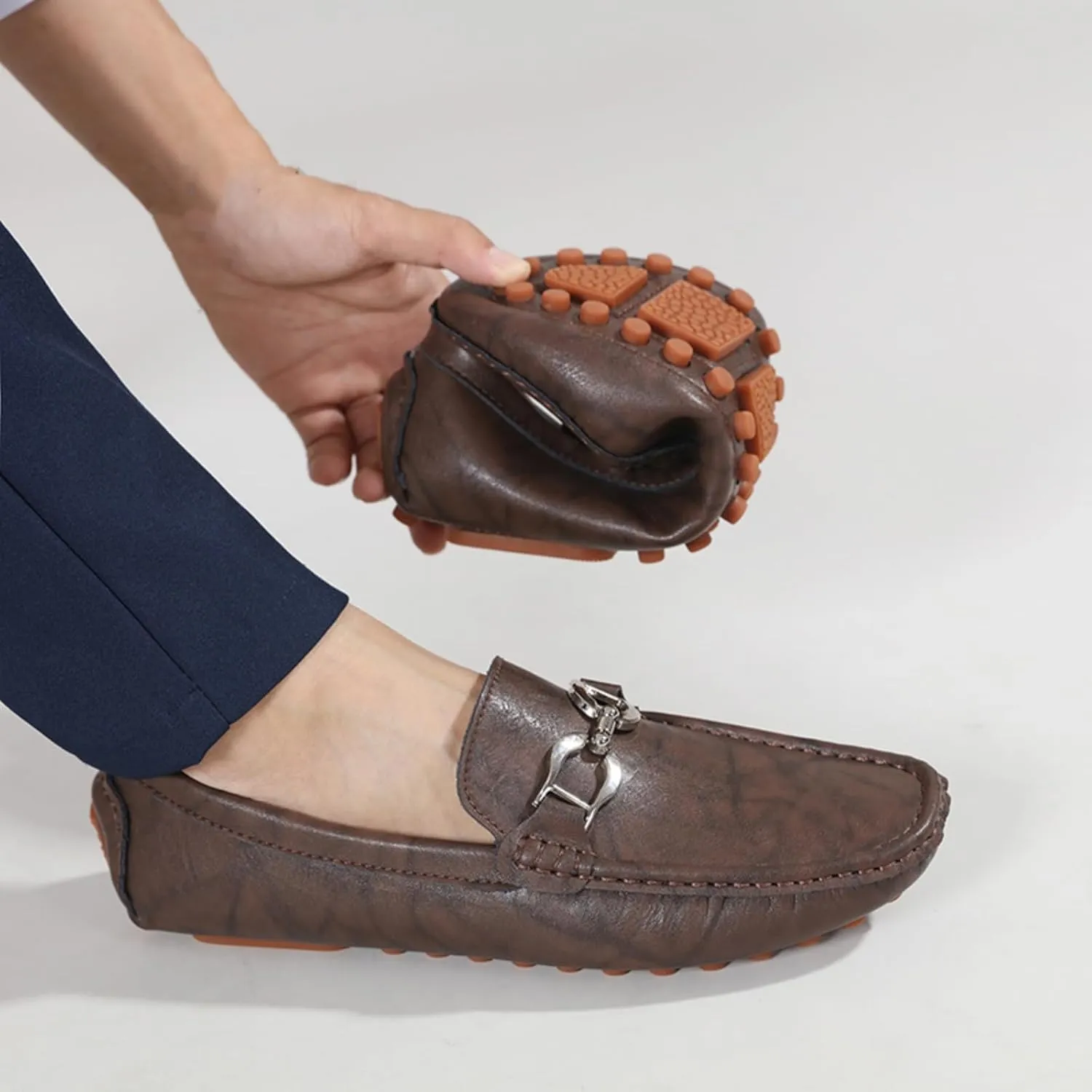 Men's Classic Penny Slip - On Loafer, Made of Cowhide Leather, with Soft Sole. Loafer for Men, Comfortable Men's Business Casual, Driving and Boat Shoes