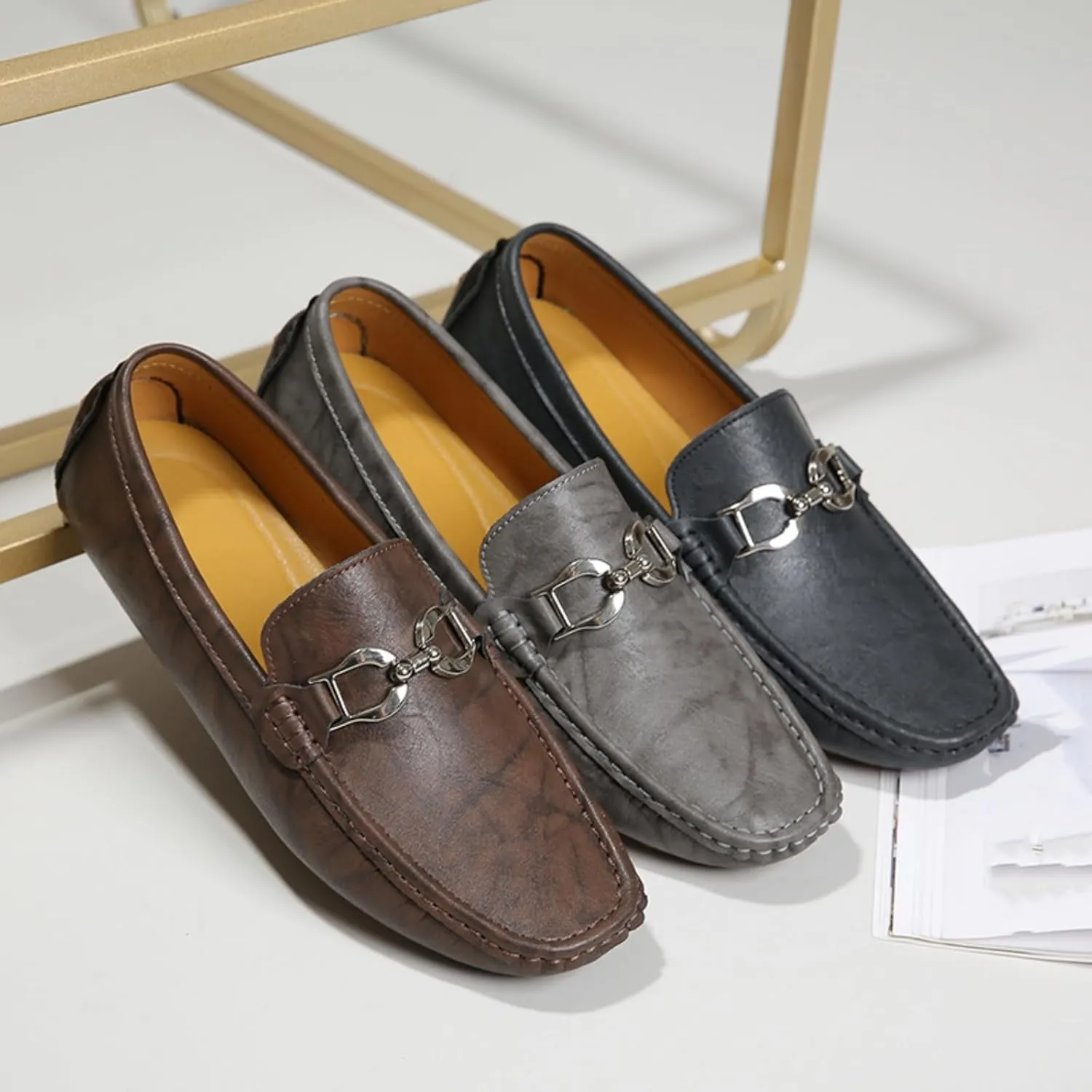 Men's Classic Penny Slip - On Loafer, Made of Cowhide Leather, with Soft Sole. Loafer for Men, Comfortable Men's Business Casual, Driving and Boat Shoes