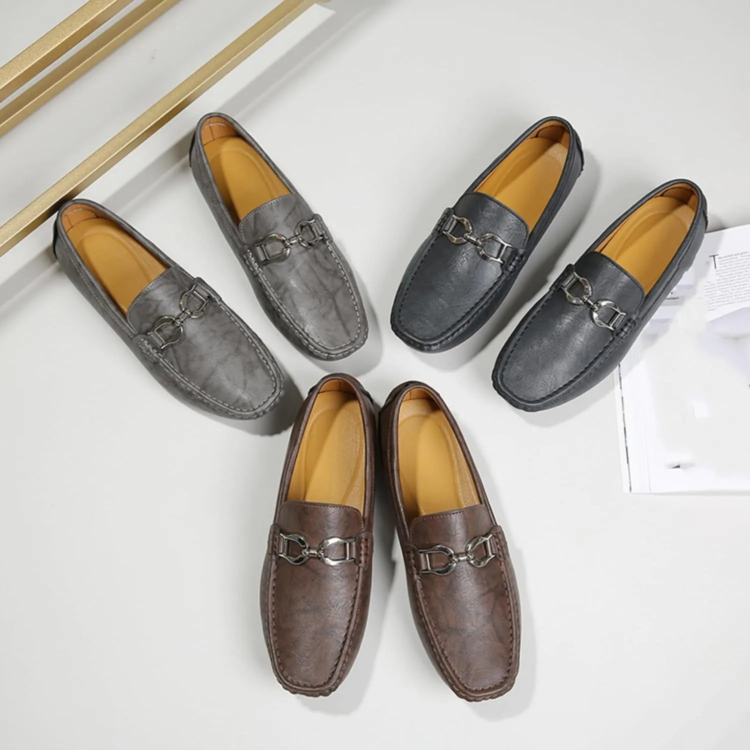 Men's Classic Penny Slip - On Loafer, Made of Cowhide Leather, with Soft Sole. Loafer for Men, Comfortable Men's Business Casual, Driving and Boat Shoes