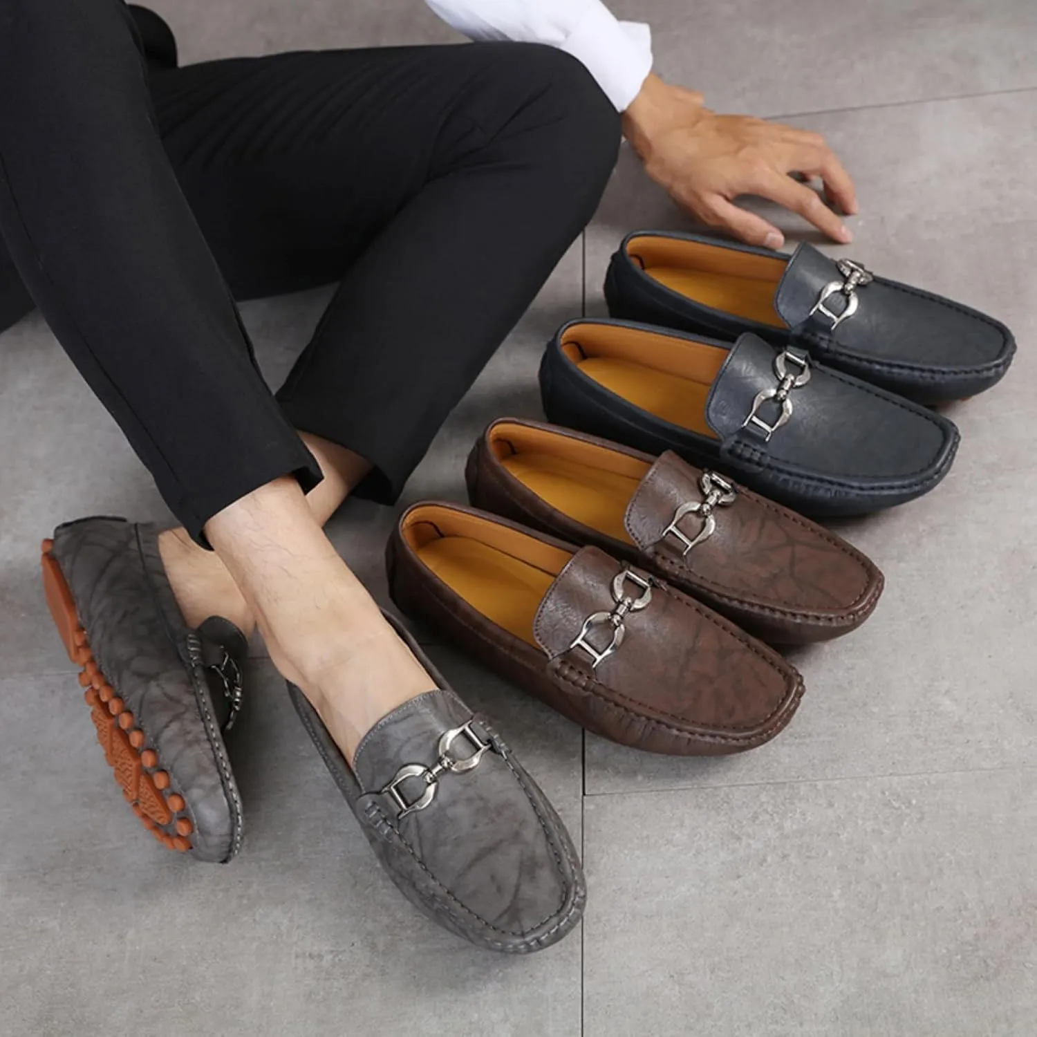 Men's Classic Penny Slip - On Loafer, Made of Cowhide Leather, with Soft Sole. Loafer for Men, Comfortable Men's Business Casual, Driving and Boat Shoes