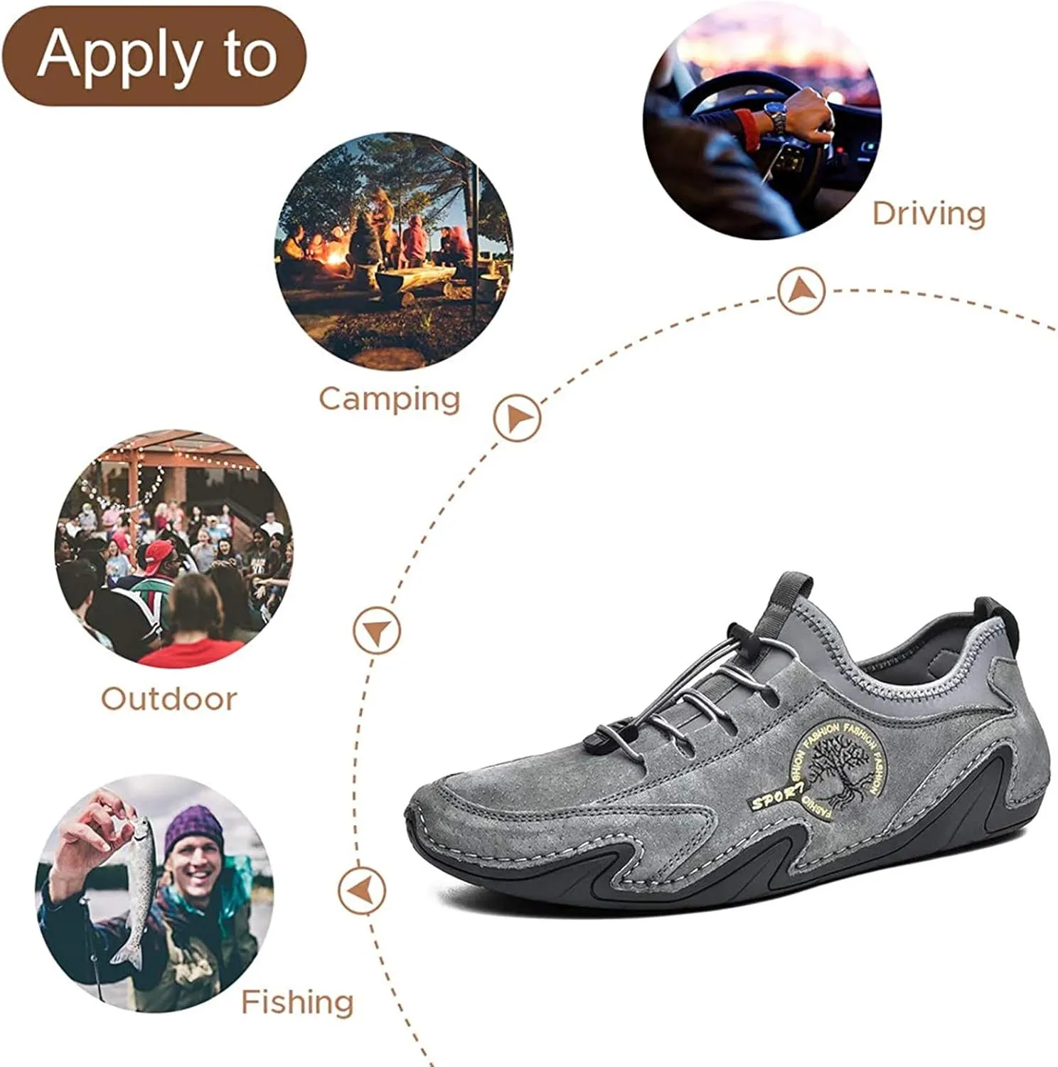 Mens Driving Loafers Shoes Casual Shoes Slip On Flat Loafers Boat Shoes Moccasins Lightweight Soft Comfort Lace up Oxford Walking Shoe for Work Office Dress Outdoor Slippers Hand Stitching Ankle Boots