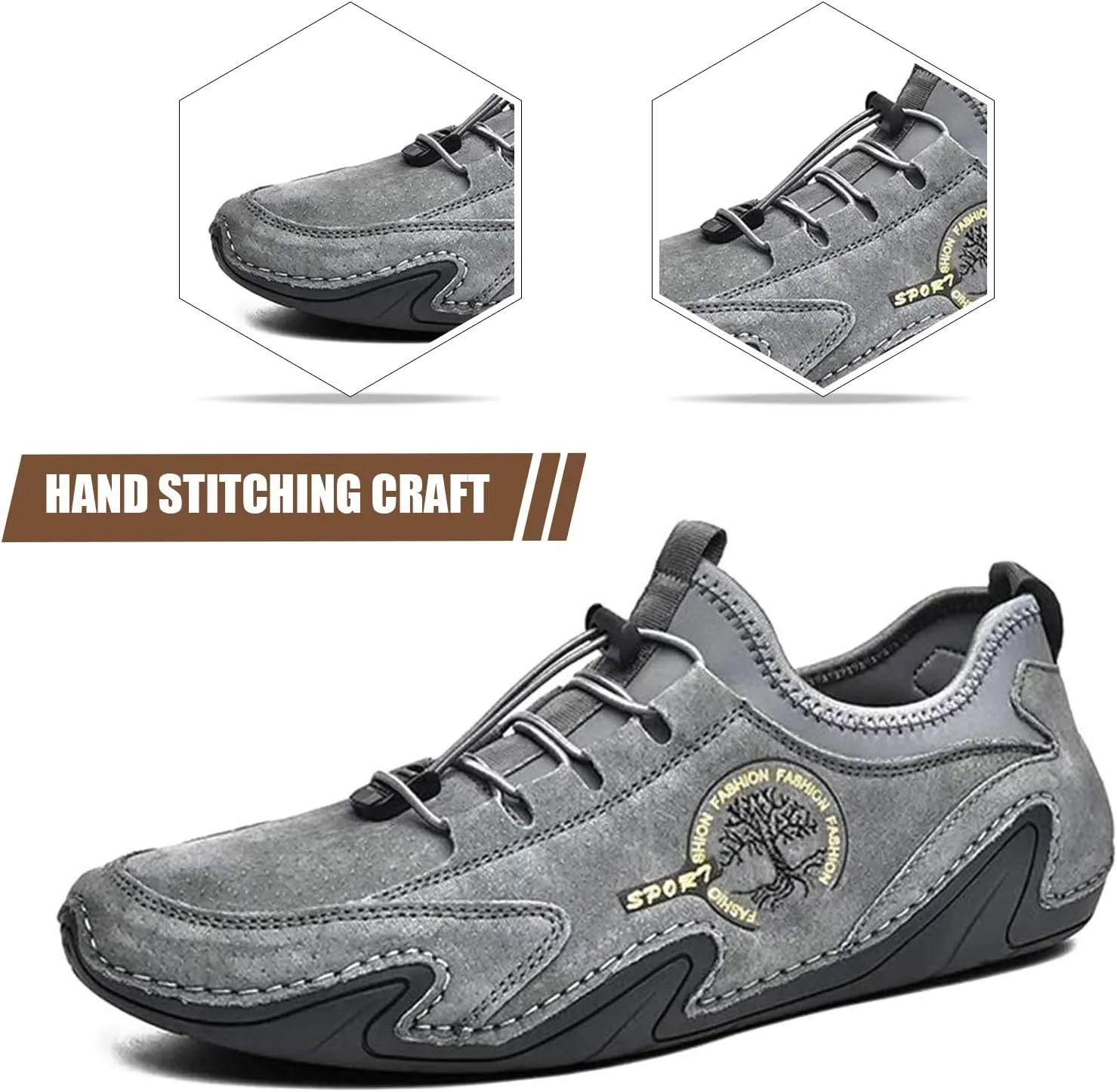 Mens Driving Loafers Shoes Casual Shoes Slip On Flat Loafers Boat Shoes Moccasins Lightweight Soft Comfort Lace up Oxford Walking Shoe for Work Office Dress Outdoor Slippers Hand Stitching Ankle Boots