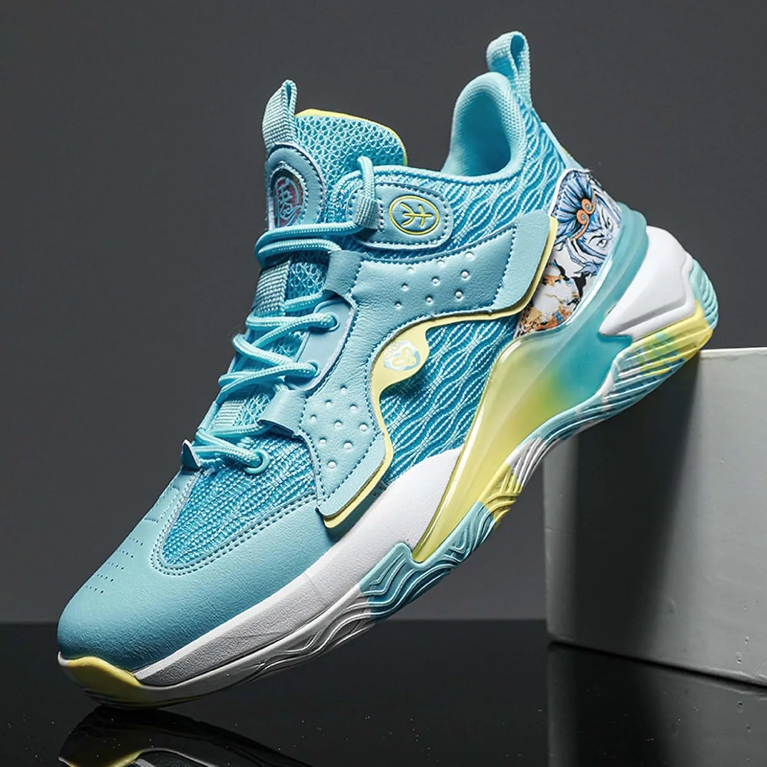 Mens Fashion Basketball Shoes Men's and Women's Non-Slip Casual Sneakers Women's Shock Absorption Lightweight Running Shoes