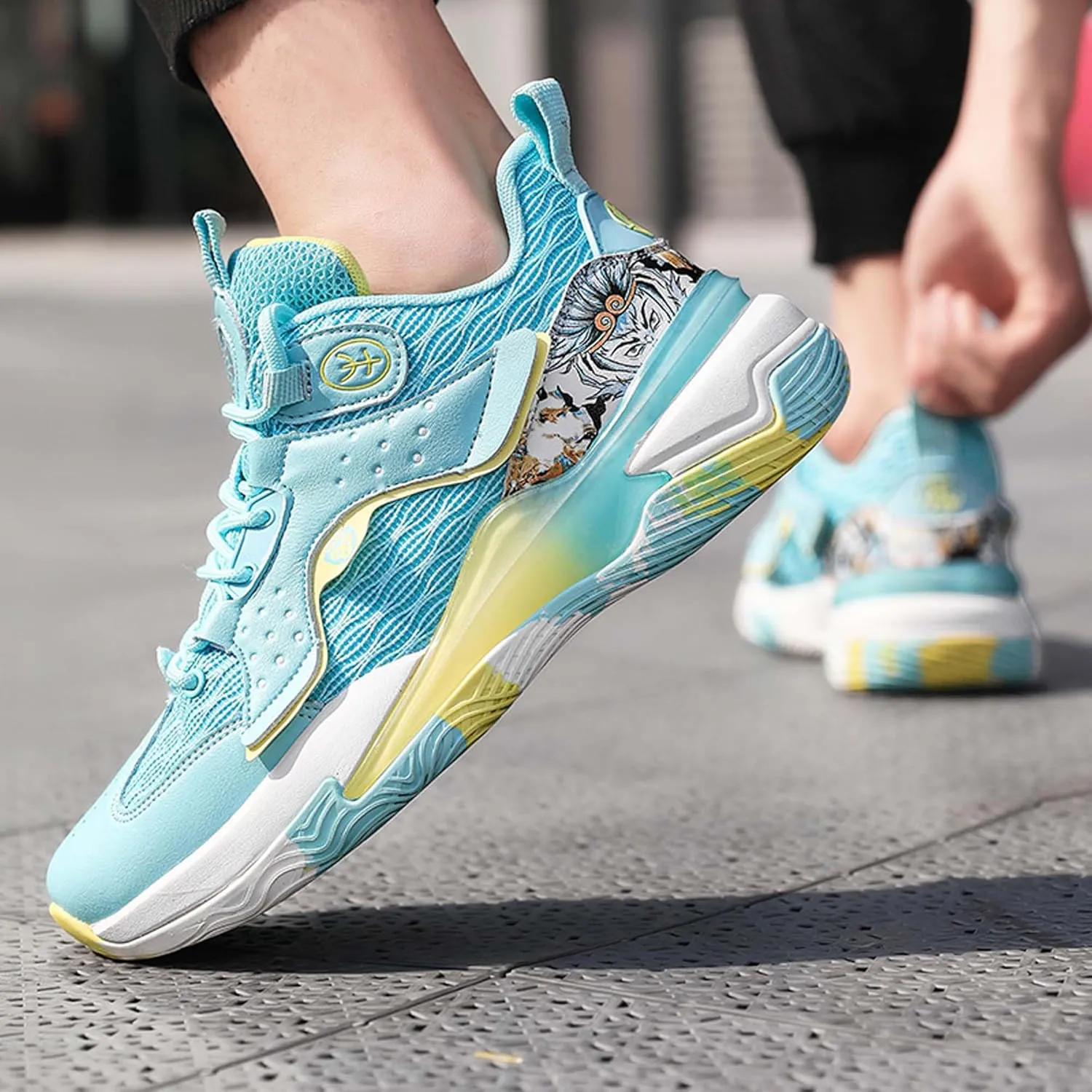 Mens Fashion Basketball Shoes Men's and Women's Non-Slip Casual Sneakers Women's Shock Absorption Lightweight Running Shoes
