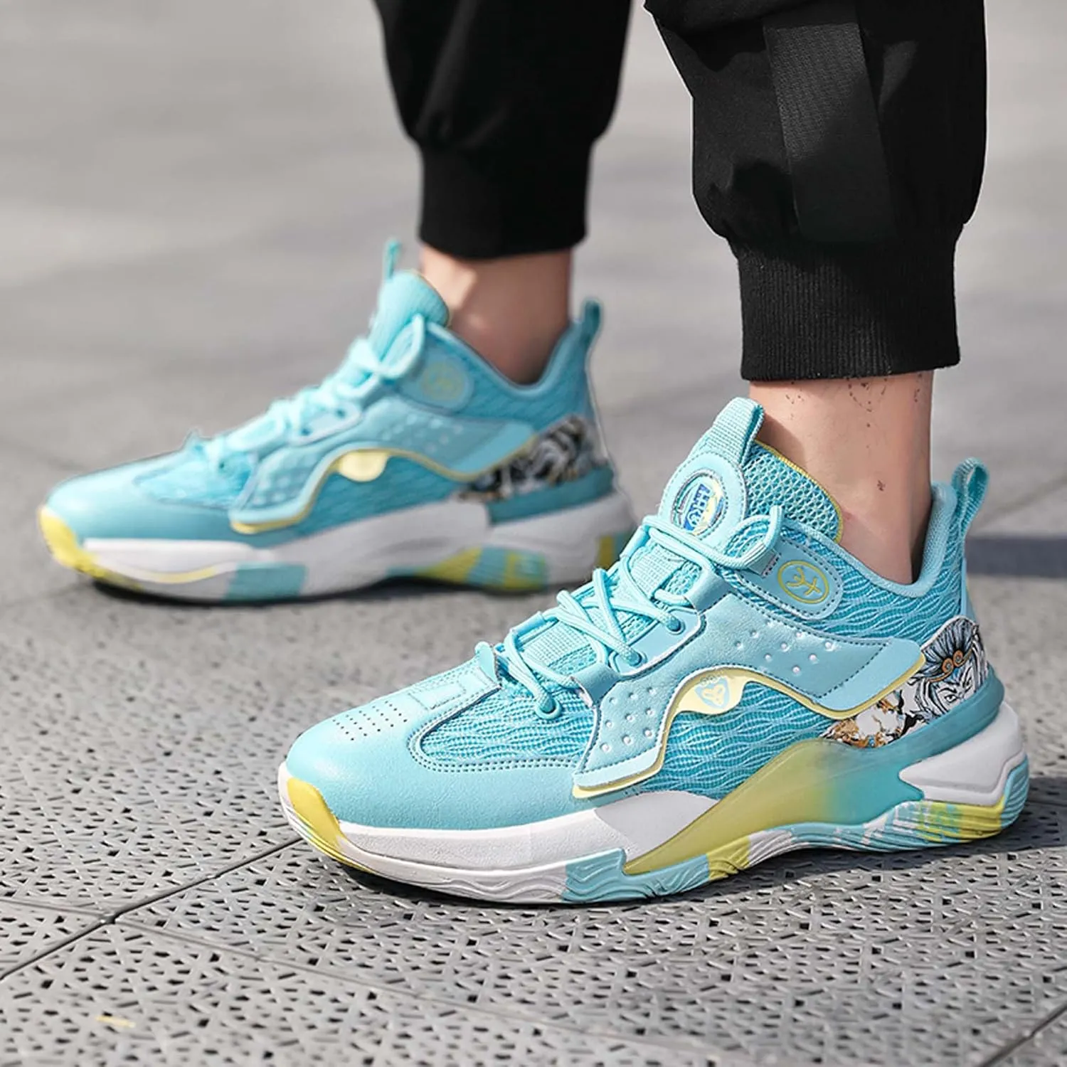 Mens Fashion Basketball Shoes Men's and Women's Non-Slip Casual Sneakers Women's Shock Absorption Lightweight Running Shoes