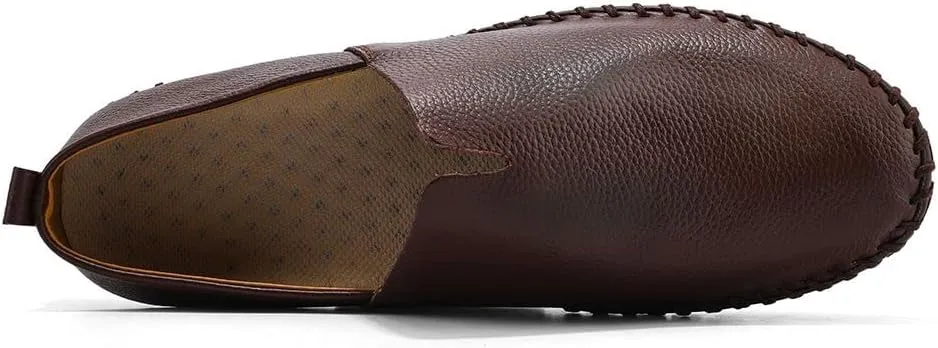 Men's Genuine Leather Loafer Shoes Slip On Soft Walking Driving Shoes