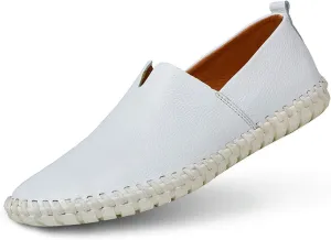 Men's Genuine Leather Loafer Shoes Slip On Soft Walking Driving Shoes