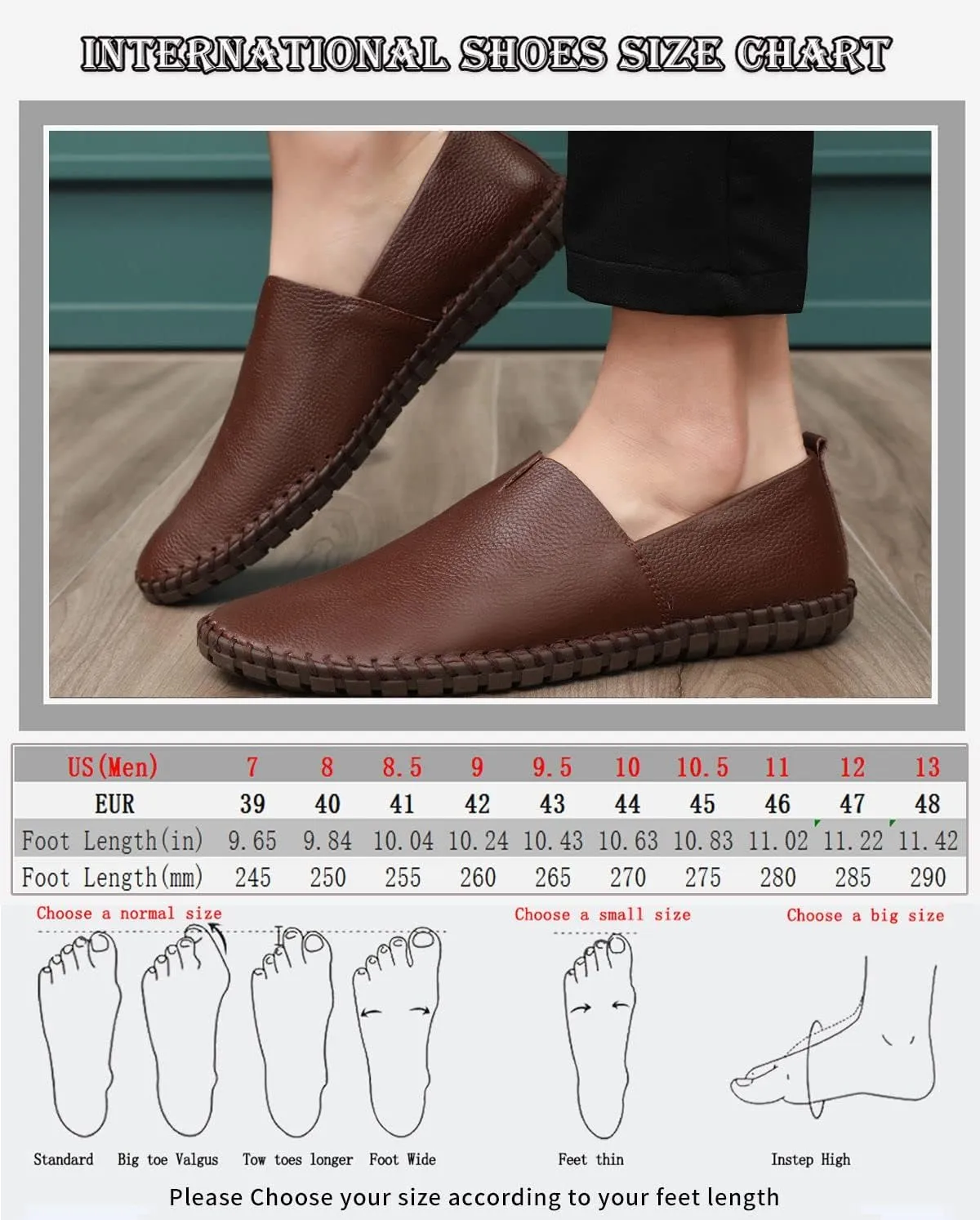 Men's Genuine Leather Loafer Shoes Slip On Soft Walking Driving Shoes