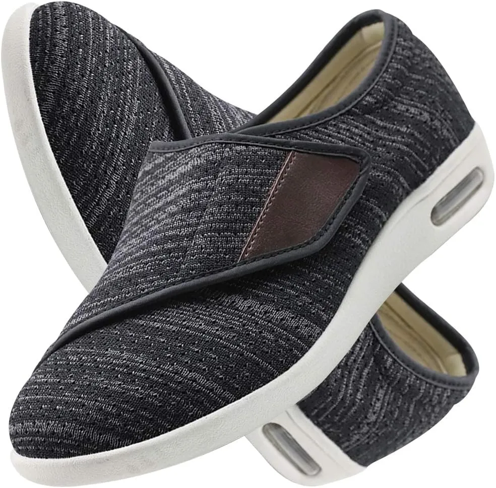 Men's Hands-Free Slip On Shoes Comfortable Tennis Sneakers with 3 Pairs Insoles Replacement for Elderly Swollen Feet Lightweight Loafer Slip On Boat Wide Fit Trainers Men
