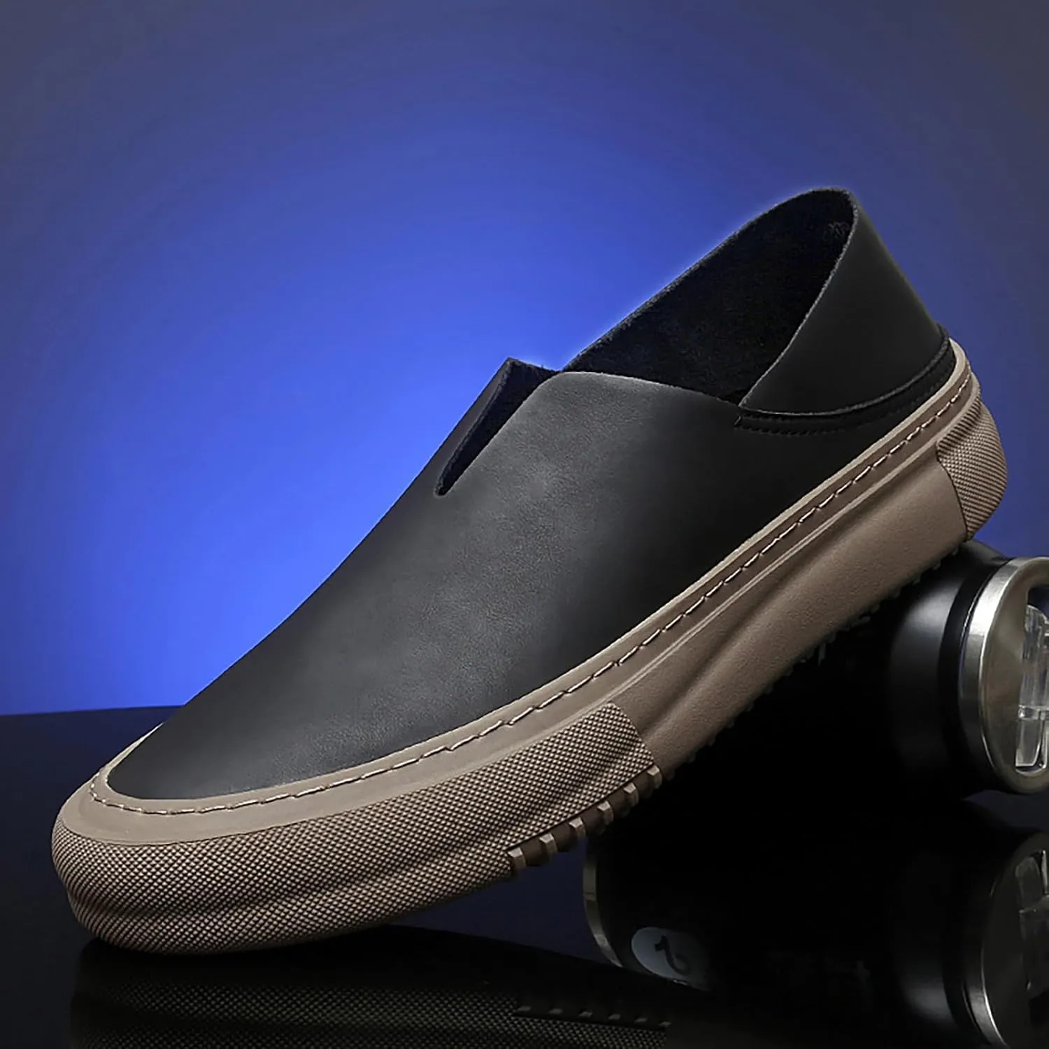Men's Hollow Soft Sole Slip On Flat Loafers,Handmade Stitching Fashion Casual Outdoor Breathable Lightweight Driving Dress Shoe,Moccasin Cutout Flats