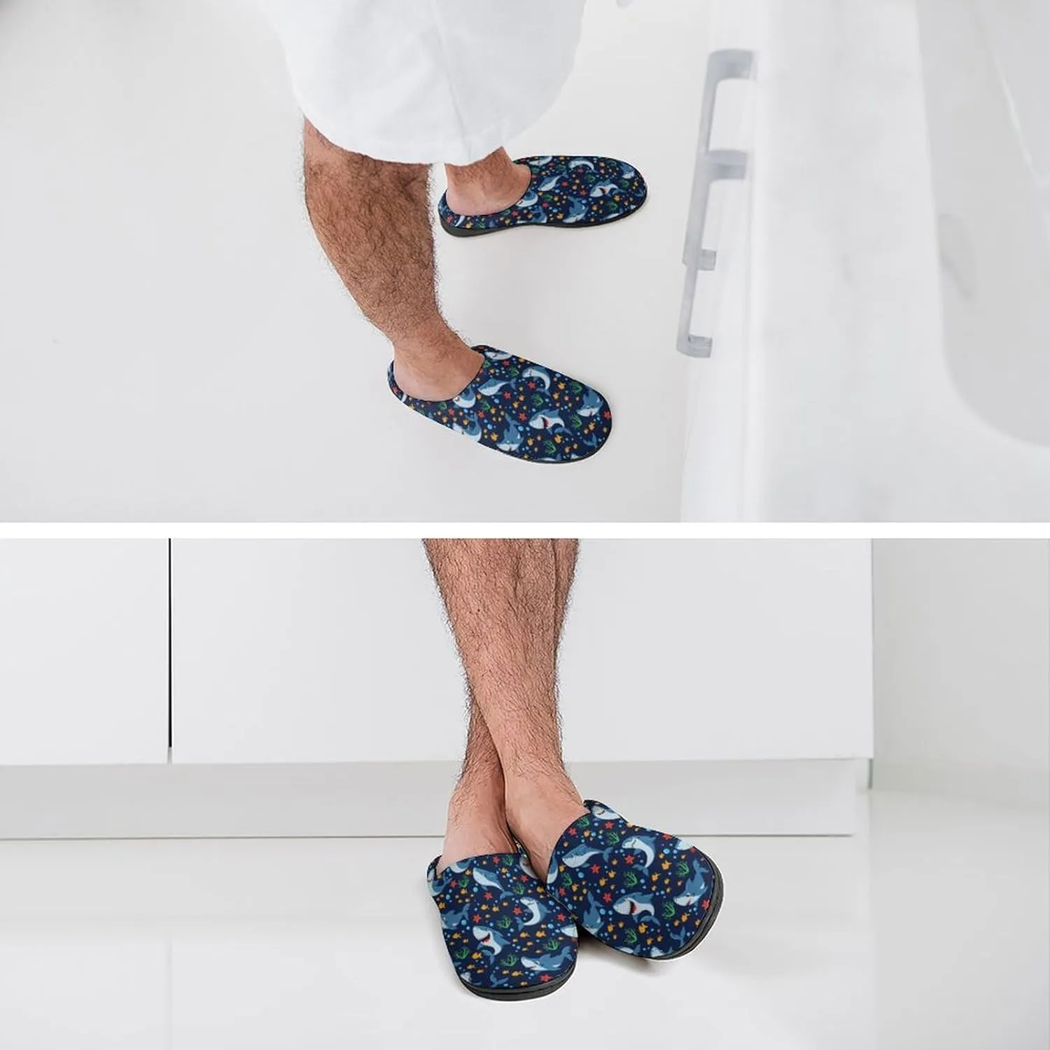 Mens House Slippers Women's Halloween Checkered Cotton Slippers Soft Clog Slippers Non-Slip Sole Indoor Outdoor Shoes