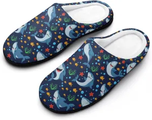 Mens House Slippers Women's Halloween Checkered Cotton Slippers Soft Clog Slippers Non-Slip Sole Indoor Outdoor Shoes