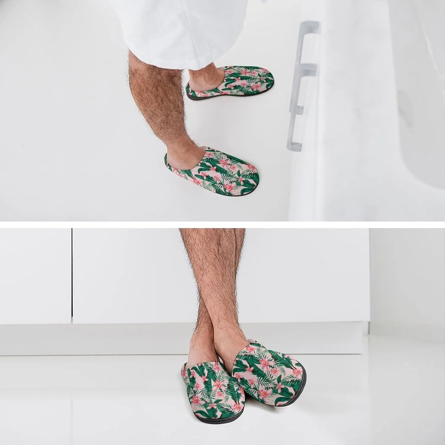 Mens House Slippers Women's Halloween Checkered Cotton Slippers Soft Clog Slippers Non-Slip Sole Indoor Outdoor Shoes