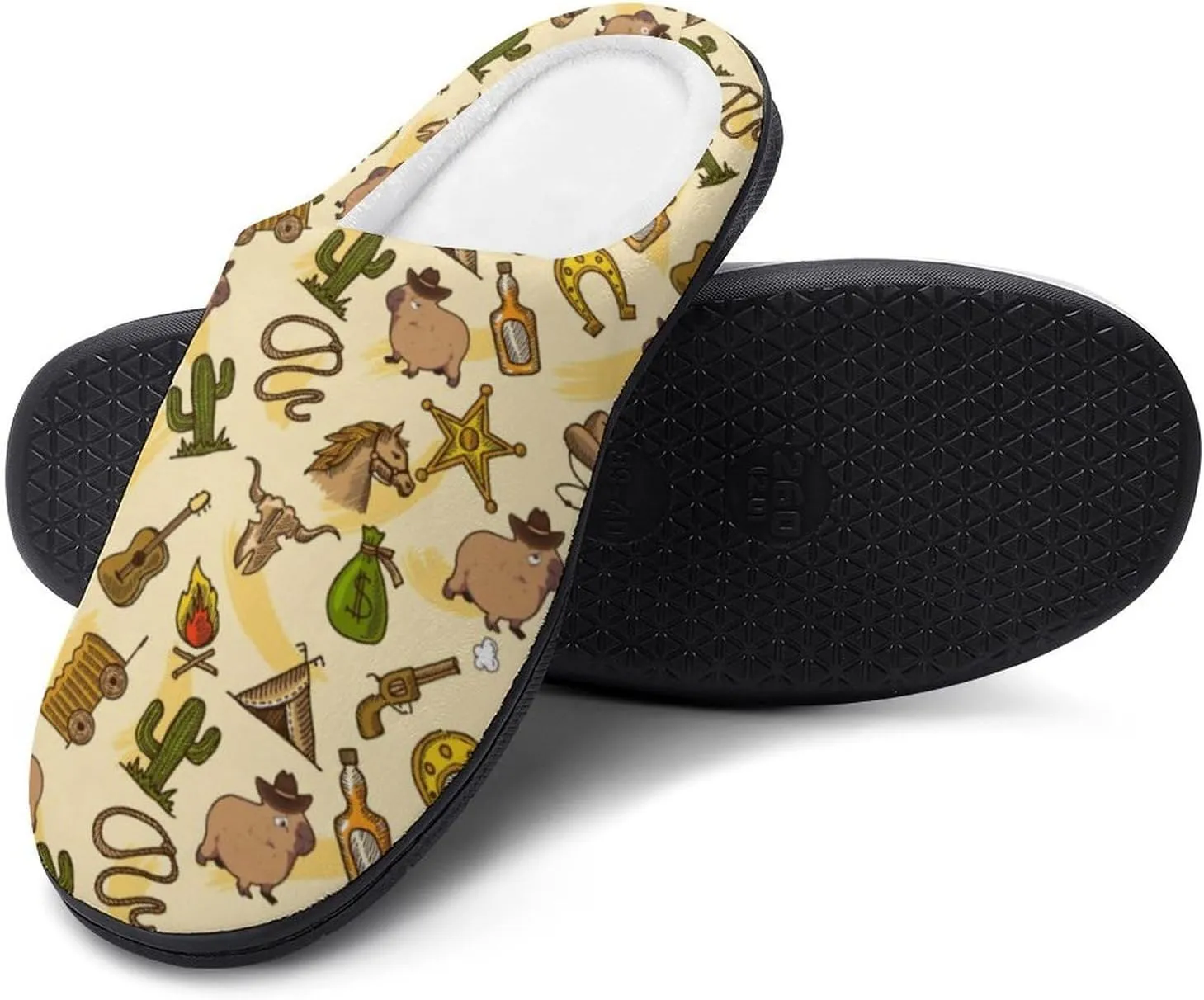 Mens House Slippers Women's Halloween Cotton Slippers Closed Toe Soft Clog Slippers Non-Slip Warm Indoor Outdoor Shoes