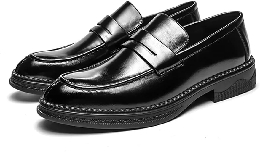 Mens Loafers Shoe Simple Slip On Vegan Leather Resistant Anti-Slip Comfortable