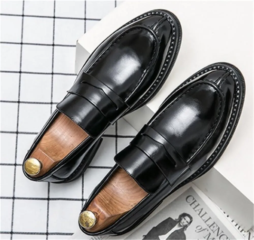 Mens Loafers Shoe Simple Slip On Vegan Leather Resistant Anti-Slip Comfortable