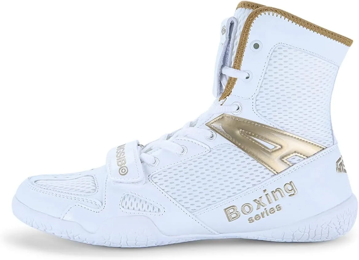Men's Pro Boxing Shoes Breathable Wrestling Shoes Lightweight Training Shoe for Adult & Youth Men Women High Top Fitness Sneakers Non Slip Rubber Boots Deep Squat Combat Shoes