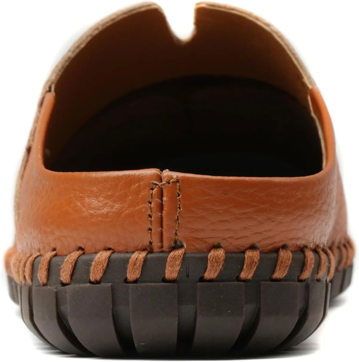 Men’s Slip-On Loafers Mules Clog Handmade Leather Slippers Hand Stitched no-Heel Casual Shoes for Men Breathable Comfortable Soft