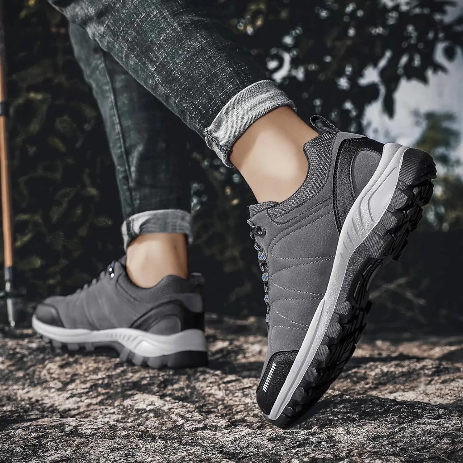 Mens Sneakers Leather Running Shoes Trainers Sneaker Casual Hiking Shoes
