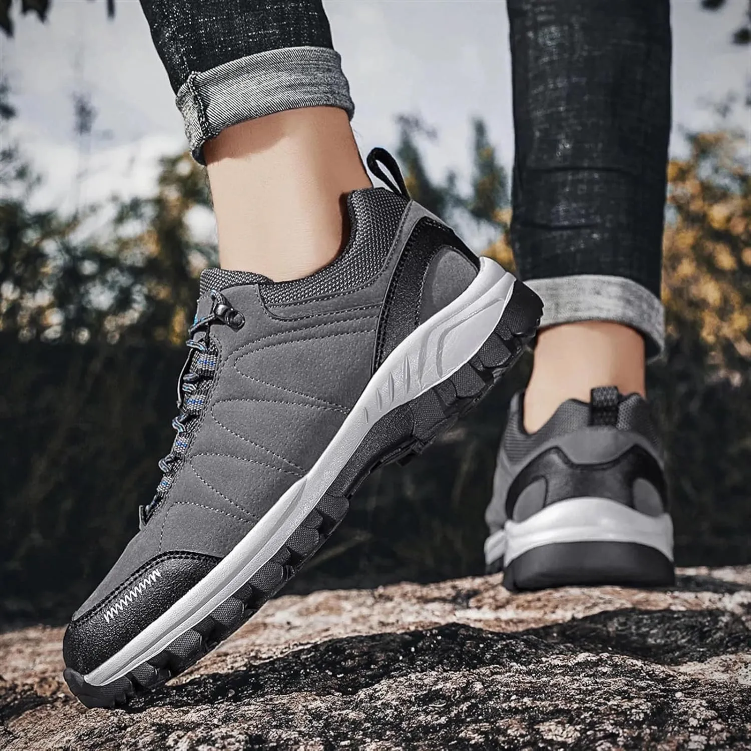 Mens Sneakers Leather Running Shoes Trainers Sneaker Casual Hiking Shoes