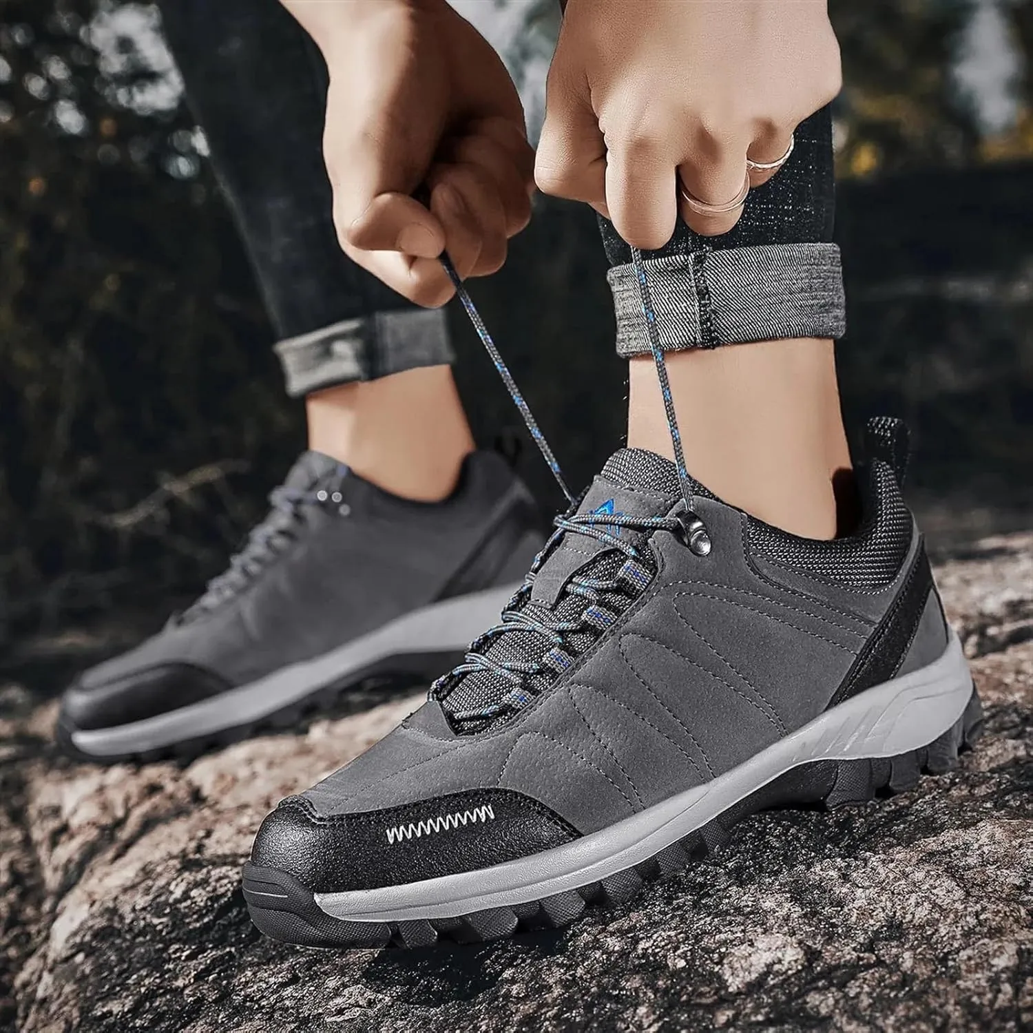 Mens Sneakers Leather Running Shoes Trainers Sneaker Casual Hiking Shoes