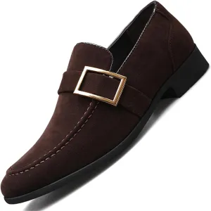 Men's Suede Penny Loafers Slip On Soft Leather Dress Tuxedo Shoes Casual Lightweight Moccasins Driving Boat Shoes