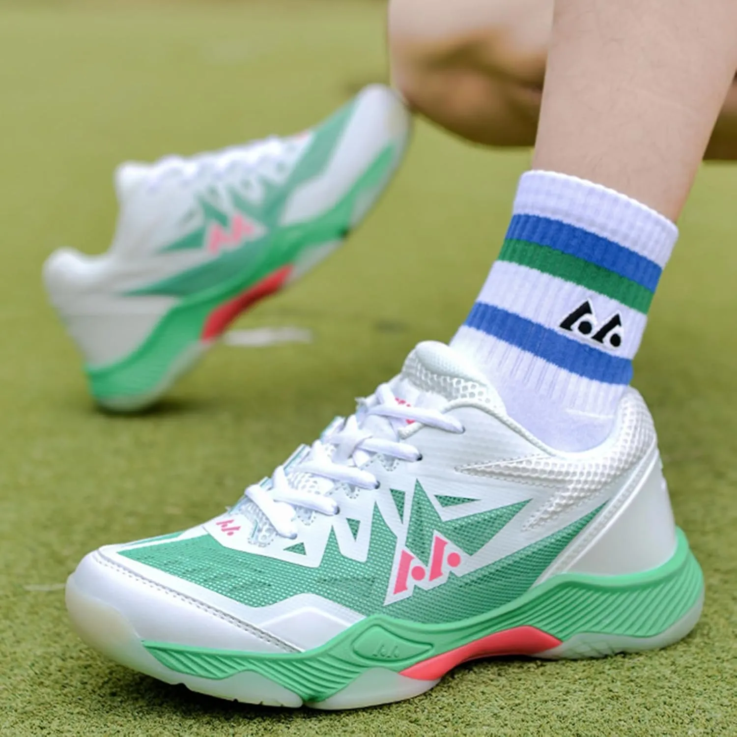 Men's Tennis Shoes Non-Slip Lightweight Squash Racket Sports Sneakers Comfort Indoor/Outdoor Court Training Shoe