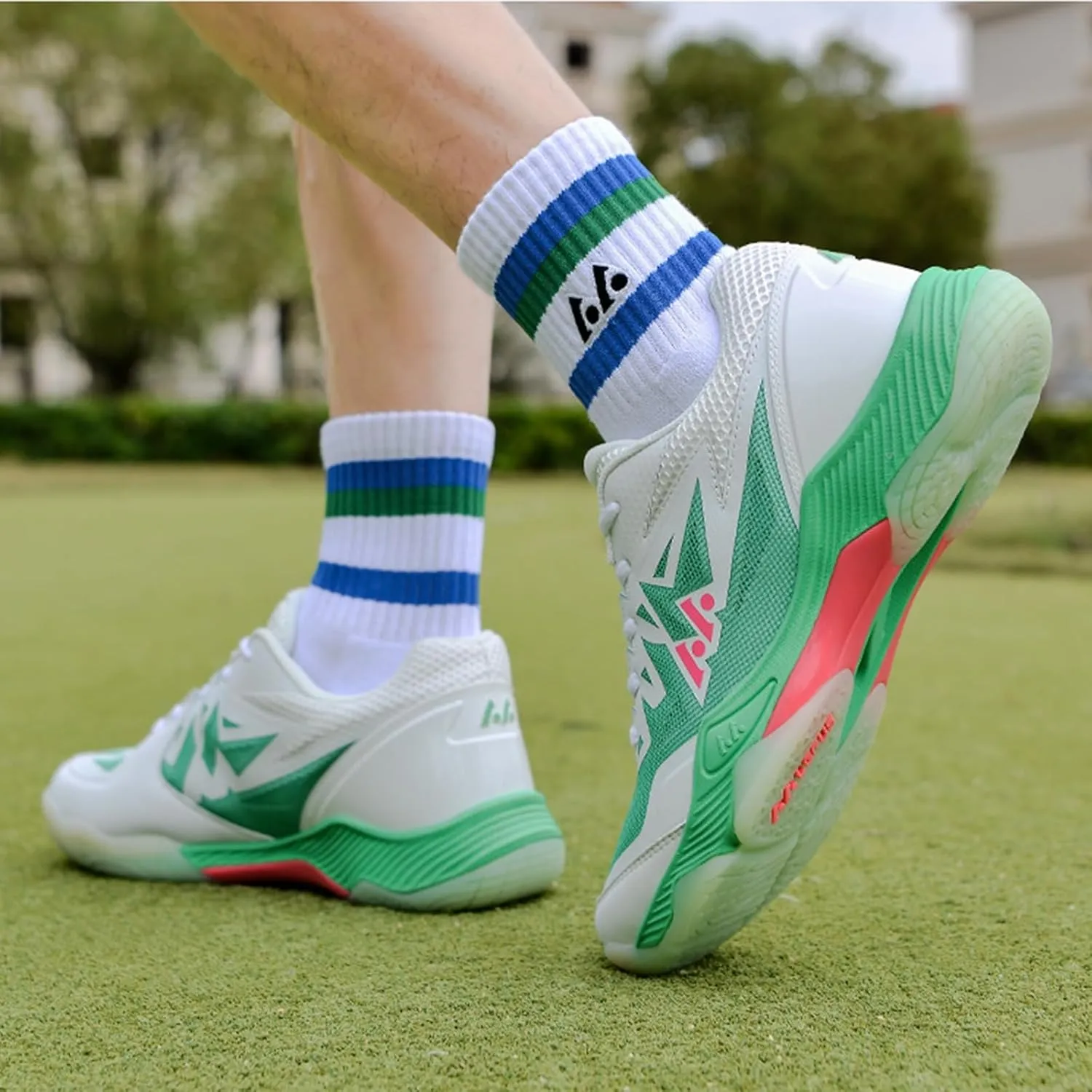 Men's Tennis Shoes Non-Slip Lightweight Squash Racket Sports Sneakers Comfort Indoor/Outdoor Court Training Shoe
