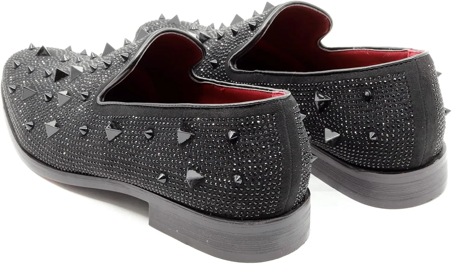 Men's Vintage Spike Rhinestone Designer Classic Smoking Dress Tuxedo Loafers Slip On Shoes SM-24