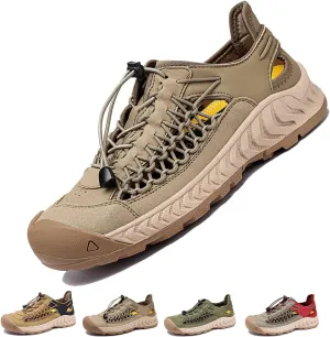 Men's Water Trail Sandals - Closed Toe Hiking Shoes w, Anti-Slip Grip, Quick-Dry Mesh for Beach, River Adventures, All-Day Cushioned Comfort