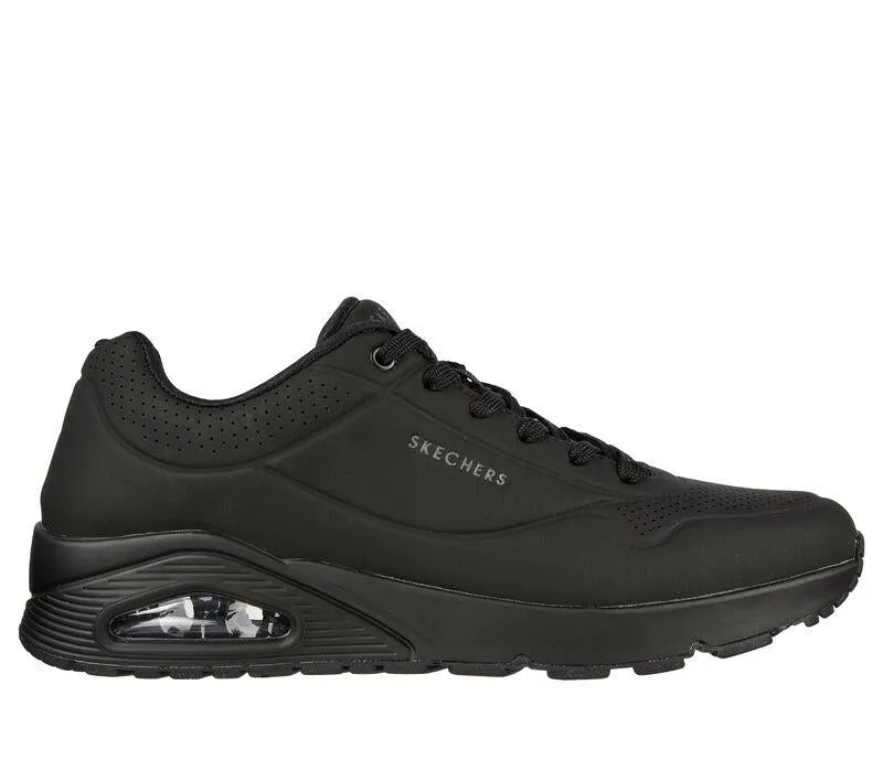 Men's Wide Fit Skechers 52458 Uno - Stand On Air Walking Trainers