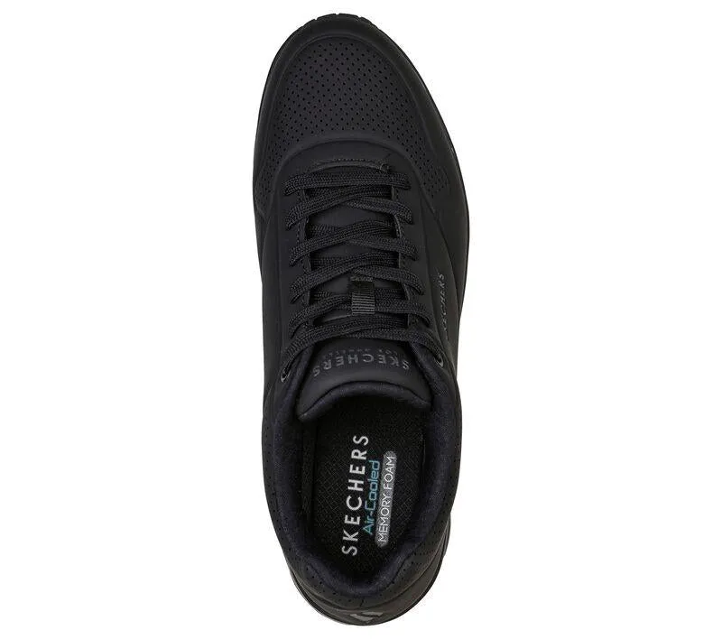 Men's Wide Fit Skechers 52458 Uno - Stand On Air Walking Trainers