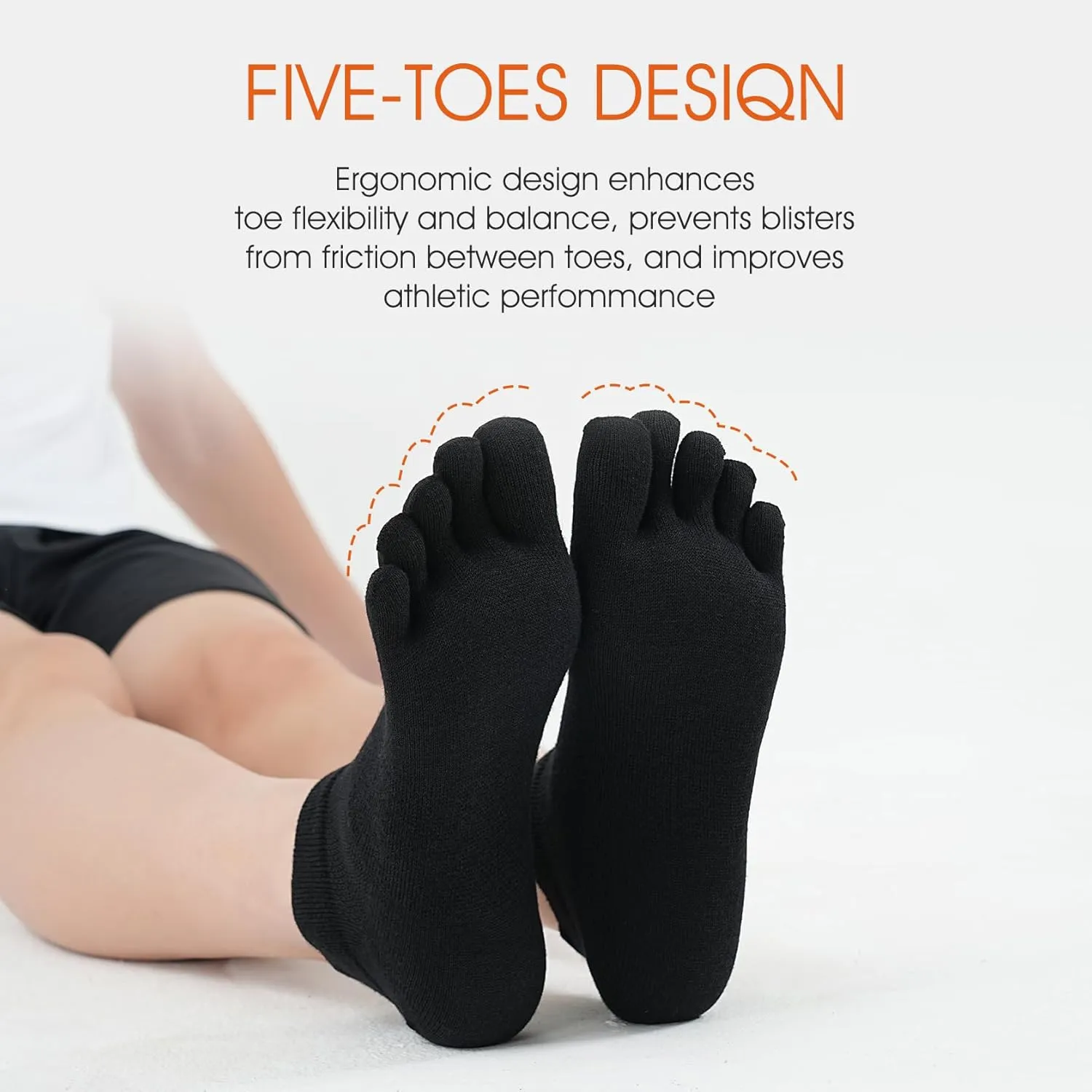 Merino Wool Toe Socks for Men and Women Athletic Runing Ankle Toe Separation Socks (2-3 Pairs)