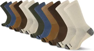 Merrell Men's and Women's Everyday Outdoor Crew Socks-6 & 12 Pairs-Cushioned Breathable Mesh