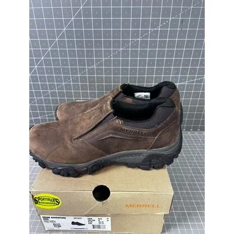 Merrell Men's Moab Adventure Moc Slip-On Shoes Dark Earth Size 9M Leather NEW