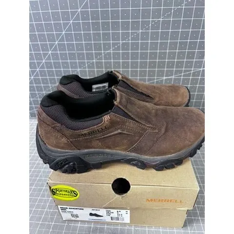 Merrell Men's Moab Adventure Moc Slip-On Shoes Dark Earth Size 9M Leather NEW