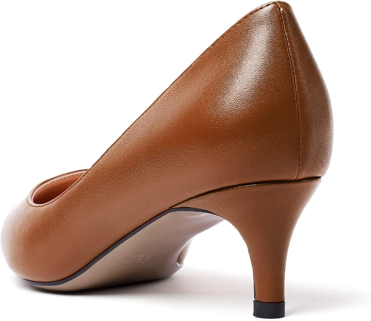 Mettesally Women's Kitten Heel Pumps Pointed Toe Mid Heels Slip On Low Stiletto Heel Party Office Dress Shoes