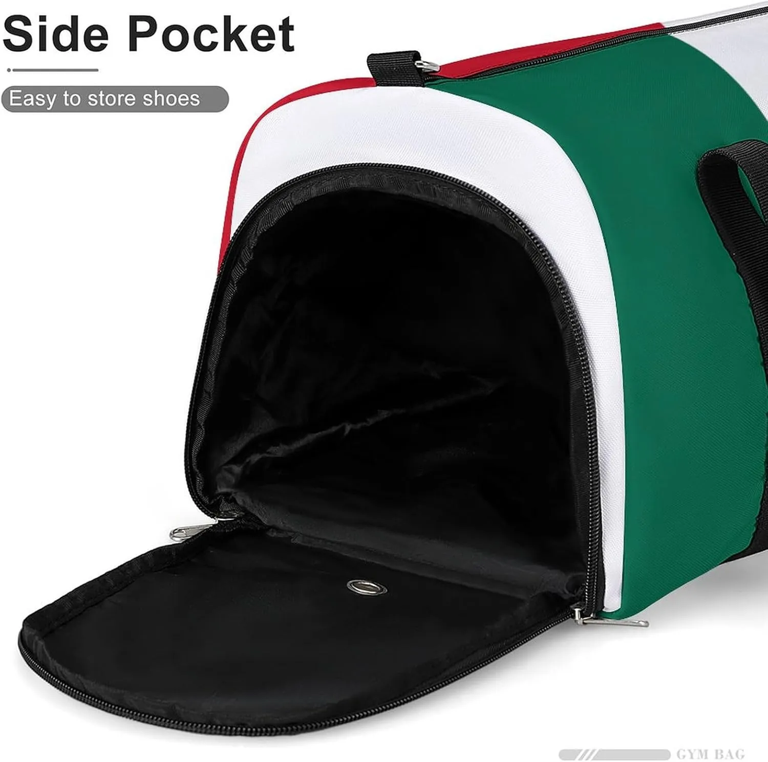 Mexican Flag Duffle Bag with Shoe Compartment Lightweight Waterproof Gym Bag for Travel Yoga