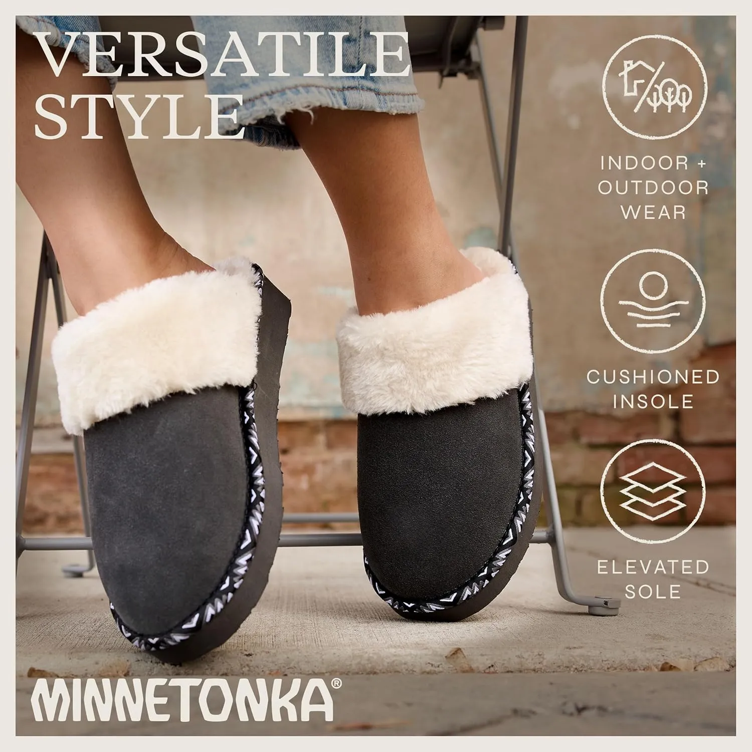 Minnetonka Cerise – Cozy Bedroom Slippers for Women with Hard Sole Design, and Slip On Clog Silhouette
