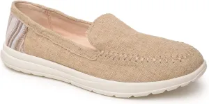 Minnetonka Discover - Women’s Woven Slip-Ons Featuring Fabric Upper, Memory Foam Insole, Easy-to-Wear Design, and EVA Rubber Outsole - Perfect for Everyday Casual Wear