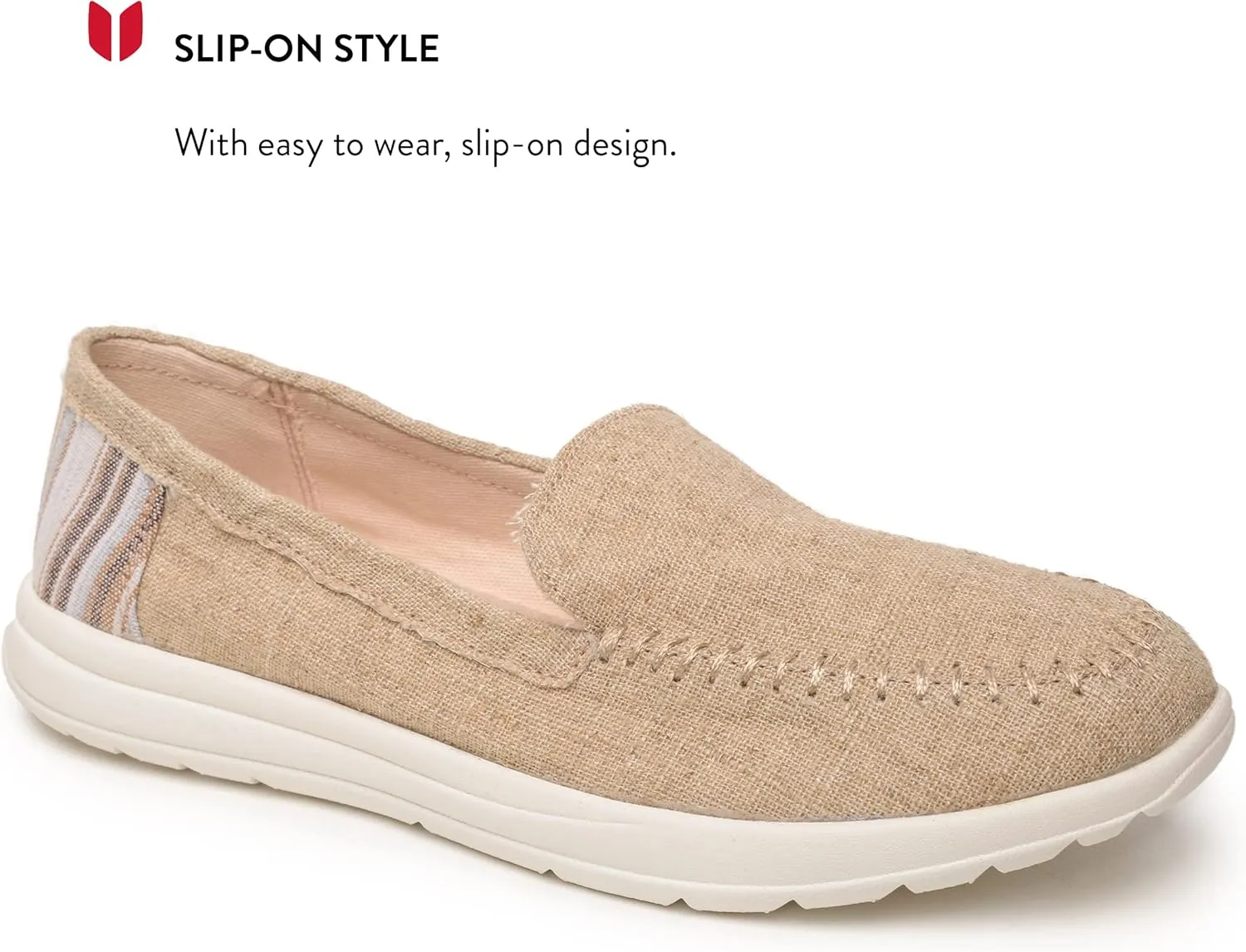 Minnetonka Discover - Women’s Woven Slip-Ons Featuring Fabric Upper, Memory Foam Insole, Easy-to-Wear Design, and EVA Rubber Outsole - Perfect for Everyday Casual Wear